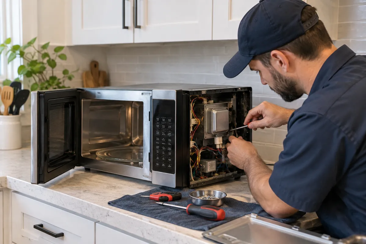Clear microwave repairs with your approval
