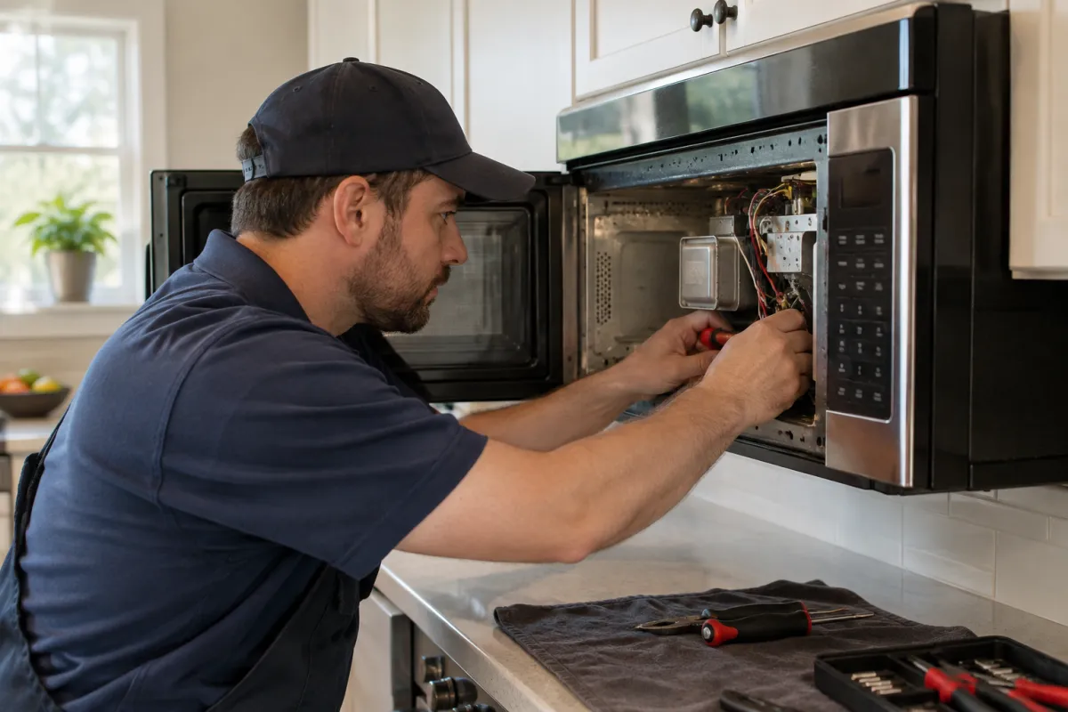 Clear steps from microwave diagnosis through repair
