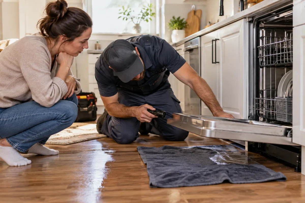 Professional help for dishwasher leaks
